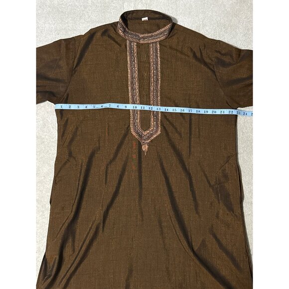 Men's Brown Indian Sherwani / Salwaar Kurta - Picture 4 of 5